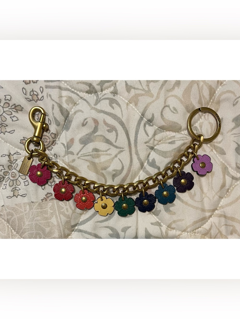 Coach Reloved Floral Tea Rose Charm Chain!